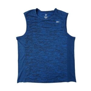 Reebok Blue Marled Sleeveless Tank Top 2XL Stretch Athletic Workout Shirt